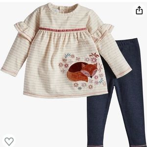 Mud Pie baby-girls Fox Tunic and Legging NWT